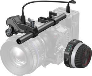 Wireless Follow Focus Kit (Lite) with Handwheel Controller & Receiver Motor, A/B Stops & 15mm Rod Clamp, Compact Design, Widely Compatible with Cinema and Zoom Lenses with High Damping - 4296