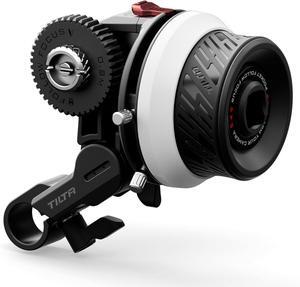 Pocket Follow Focus | Precise Focus Ring with A/B Stops | Fluid Damping System | 15mm Rod & Rod Holder | Works with Most Cameras & Lenses | Lightweight, Comfortable, and Compact Design (FF-T07)