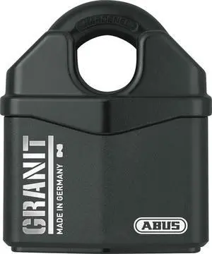 Granit 37/80 Heavy Duty Hardened Steel Padlock - Closed Shackle Lock with 1/2" Shackle - Corrosion Resistant Outdoor Lock - Made in Germany - Keyed Different