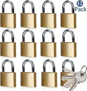 Solid Brass Same Keyed Padlock keyed Alike Locks 1-9/16 inch 40mm-12pack