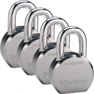 (4) High Security Pro Series Keyed Alike Padlocks 6230NKA-4 w/BumpStop Technology