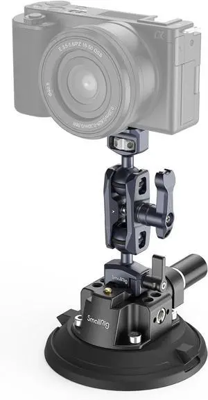 4" Camera Suction Mount with Ball Head Magic Arm, Car Mount for Lightweight Camera/Action Camera/Phone, Air Pump Vacuum Suction Cup, Max Load 3kg/6.6 Pound - 4236
