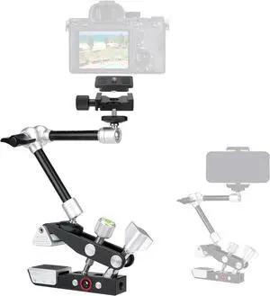Heavy Duty DSLR Mirrorless Camera Camcorder Super Clamp Mount w/Magic Arm +Quick Release Plate Desk Table Handrail Bar Holder Video Rig Kit for Studio Youtuber Travel Outdoor Time Lapse Vlogging