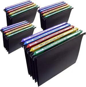 Office MagniFile Hanging File Folders V Base Letter Size with 11 inch Magnified Indexes That Double The Size of Your File Titles to Find Files Fast. (Set of 20 Assorted)