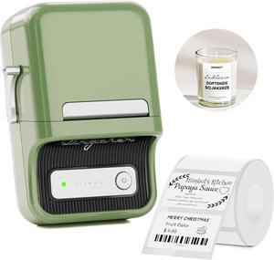 B21 Label Maker Machine with Tape, Bluetooth Label Printer, 2 Inch Portable Thermal Sticker Printer, Good Idea for Home,Organization, Office, Business, Sticker Maker for Phones & PC, Green