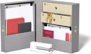 All-in-One Desk Organizer | Slate Gray  Keep Desk, Office, and Home Organized All-In-One Storage System for Important Files, Documents, Stationery, and Office Supplies