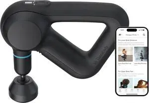Prime Quiet Deep Tissue Therapy Massage Gun - Bluetooth Enabled, Electric Percussion Massage Gun & Personal Massager for Pain Relief in Neck, Back, Leg, Shoulder and Body (Black - 5th Gen)