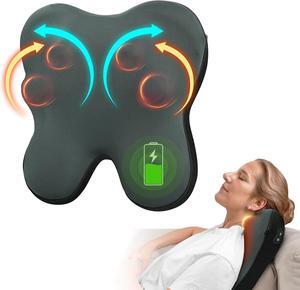 Back Massager with Heat, Cordless Shiatsu Neck and Back Massager for Muscle Pain Relief, Kneading Massage Pillow for Neck, Back, Shoulder, Gifts for Women Men