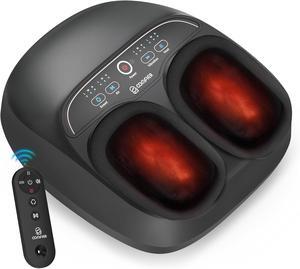 Foot Massager Machine with Heat,FSA HSA Eligible Shiatsu Feet Massager for Plantar Fasciitis Neuropathy, Gifts for Him/Her, Remote Control,UP to Men Size 13,FSA Foot Massager