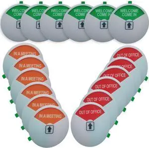 Privacy Sign,Out of Office Sign, Please Come In Sign, In a Meeting Sign, Office Sign, Conference Sign with Strong Adhesive Tape, 4 x 4 x 0.3 Inch Acrylic (White-6 Pack)