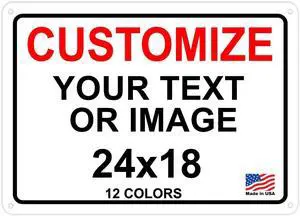 Signs Outdoor Metal for Home Office Business,Personalized, Door, Porch, Delivery, Man Cave, Shop,Garage, Street.For Outside or Inside Use. Our Metal Signs Are UV Printed Solid Aluminum (Border,24x18)