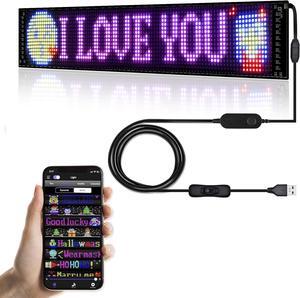LED Sign for Business,Flexible Digital Sign,Scrolling LED Sign,Bluetooth APP,DIY Design Animations,Text, Graffiti,Colour (23''x5'')