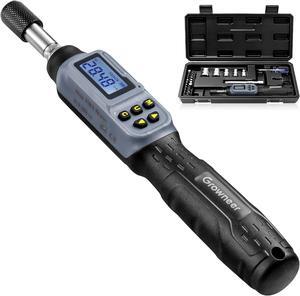 Digital Torque Screwdriver, 2.66-53.1 In-lbs/0.3-6 Nm, 1/4'' Drive Inch Pound Torque Screwdriver Electrician with Buzzer & LED Indicator, 27 In 1 Screwdriver Torque Wrench Set