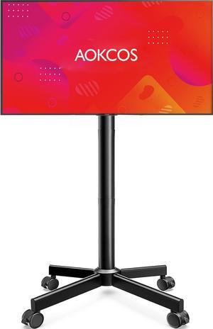 TV Cart Rolling TV Stand - Mobile TV Stand for 32-65 inch Flat/Curved TVs Holds up to 88 Lbs, Portable TV Stand on Wheels with Tilting for Living Room, Bedroom, Office, Max VESA 400x400mm