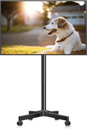 Mobile TV Carts, Rolling TV Stand on Wheels for 13-50" Flat/Curved TVs Height Adjustable 30° Tilt Floor TV Stand Portable Monitor Stand Holds up to 44lbs Max VESA 200x200mm ML1350