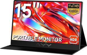 Portable Monitor for Laptop 15 Inch, FHD 1080P USB-C HDMI Travel Monitor External for Computer, Second Display HDR IPS Gaming Monitor Extender for PC MAC Phone PS4/5 Xbox Switch, Built-in Speakers