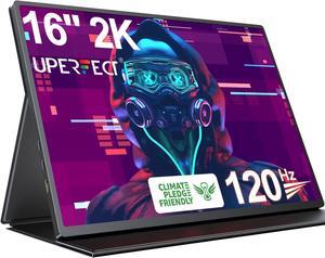 2K 120Hz Portable Gaming Monitor, 16" 2560x1600 QHD Portable Monitor HDR FreeSync Laptop Monitor w/VESA & Smart Case Matte IPS Eye Care External Second Screen for PC Phone Game Console