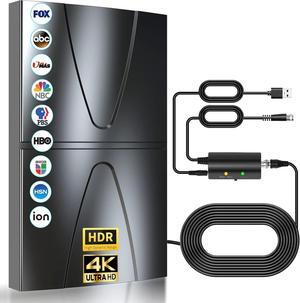 Updated Strongest TV Antenna,1600 Miles Range Indoor/Outdoor Antenna for Smart TV and All Old TV's,360° Reception Digital TV Antenna for Local Channels-Thick Coax Cable and Amplifier