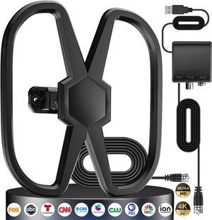 TV Antenna Support 2 TVS, 2100+ Miles Long Range Digital Antenna for Smart TV Indoor/Outdoor, Strongest Amplifier Signal Booster for Local Channels, 360° Reception-Support 8K 4K 1080p HDTV-36ft Cable