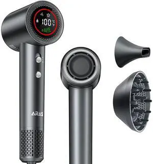 Hair Dryer, Negative Ionic Blow Dryer with 140000 RPM Professional High-Speed Blow Dryer, Brushless Motor for Fast Drying, Low Noise Thermo-Control Hairdryer with Magnetic Nozzle
