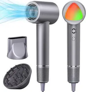 Hair Dryer, 160000 RPM Portable Professional Ionic Hair Dryer with 500 Million Negative Ions, Fast-Drying, Low Noise with Diffuser & Nozzle, Lightweight for Home and Travel
