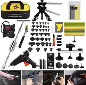Paintless Dent Repair Kits 100PCS Car Dent Removal Tools Come with 4 Kinds of Dent Puller and All Glue Tabs Removing Big dents Small Dents,Dings, Creases and Hail Damage All without Painting