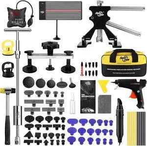Car Dent Puller, Paintless Dent Removal Kit with Slide Hammer Dent Puller, Suction Cup, Bridge Puller, Glue Gun for Body Repair Dent Removal Tools, Hail Damage, Door Dings, Fridge