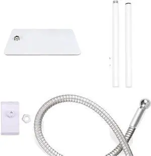 Tablet Stand Cell Phone Stand with Flexible Gooseneck and Stable Base Adjustable 360 Degree Rotating Floor Stand for iPad Within 3.5-10.6 inches (White)