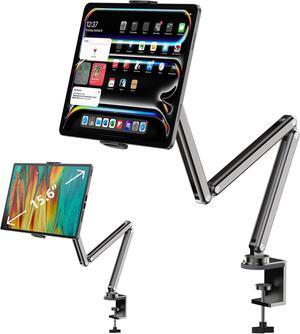 Aluminum Alloy Tablet Stand for Desk, Adjustable Foldable Arm Holder Mount Compatible with iPad 10/9th, iPad 13/12.9/11'' Pro Air Mini, Portable Monitor 7-15.6'',  Galaxy Tab S9/FE/A9/S6