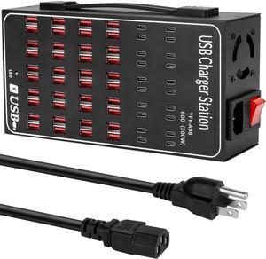 60 Port 300W(60A) USB Charging Station, Multi USB C Charger Station Block with ligent Protection, Desktop Charging Station for Multiple Devices, Suitable for Schools, Hotels, Shops and Malls