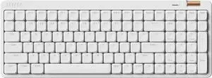 100 Keys Low Profile Mechanical Keyboard, Swappable Rechargeable Wireless Keyboard with 2.4G Receiver, Bluetooth and Wired Connection for Windows, Mac/Spector Linear Switches (Off-White)