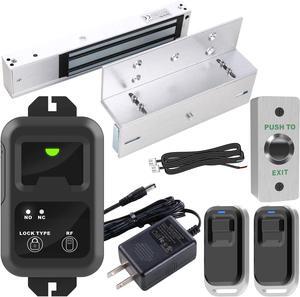 Access Control Inswinging Door 600Lbs Electromagnetic Lock Kit with Bracket Remote Control