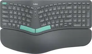 Wireless Ergonomic Keyboard, Split Keyboard with Cushioned Wrist Rest, Bluetooth and USB Connectivity, USB-C Rechargeable, Compatible with Windows Mac