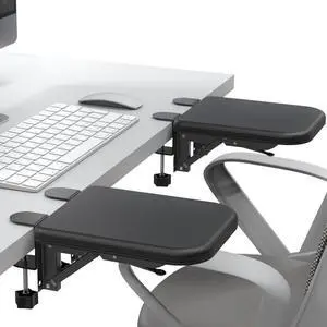Arm Rest for Desk, Ergonomics Wrist Rest, Desk Extender, Soft Sponge Built-in, Comfortable Arm Support for Desk, Wrapped in Eco-Friendly Leather, Foldable Elbow Rest for Desk(2, Black, 8.9'')