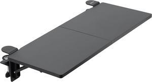 Clamp-on 30 x 12 inch Foldable Desk Extender, Wrist Support Arm Rest, Office Keyboard Tray, Side Table Extension Attachment, Black, DESK-EXT30