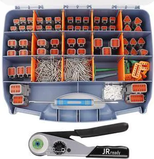 ST6359 Deutsch Connector Kit, 2 3 4 6 8 12 Pin DT Connectors, Size 16 Solid Contacts 16-20AWG, Deutsch Crimp Tool, Deutsch Pin Removal Tool. Waterproof Automotive Electrical Connectors