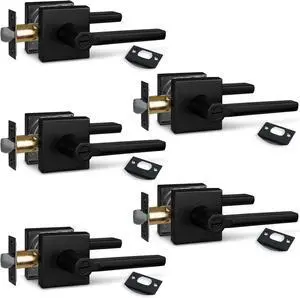 (5Pack) Bed/Bath Room Door Lever for Privacy Bathroom and Interior Door Door Lock Handle in Aged Matt Black, HD1601-DB-BK-5P (5Pack) Bed/Bath Room Door Lever for Privacy Bathroom and Interior Door Door Lock Handle in Aged Matt Black, HD1601-DB-BK-5P