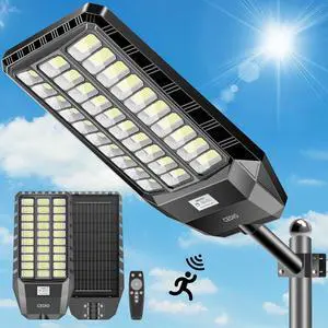 Solar Street Lights Outdoor, 9800W Solar Lights Outdoor, 450000 Lumens LED Street Light Waterproof IP67 Dusk to Dawn,LED Flood Light with Motion Sensor (9800W-1PC)