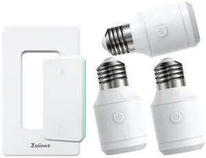 500W Remote Control Light Bulb Socket, Wireless Light Switch for Pull Chain Lighting Fixture, with 3 E26 E27 Bulbs Base Holder, Programmable, No Wiring Needed