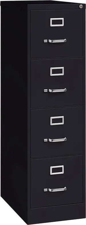 Commercial 4 Drawer Letter Width Vertical File Cabinet, 25" Deep - Black Commercial 4 Drawer Letter Width Vertical File Cabinet, 25" Deep - Black