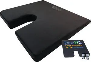 LiquiCell Coccyx Seat Cushion, Aid for Tailbone Pain Relief, Sciatica Pain, Back Support | Donut Like Butt Pillow for Long Hours Sitting at Home/Office Chair (20" W x 18" L x 2.5" H)