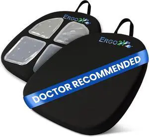 Travel Seat Cushion with LiquiCell Technology  Thin Orthopedic Butt Pillow for Sciatica, Tailbone, Coccyx & Back Pain  Seat Pad for Car Driving, Truck, Wheelchair, Airplane, Office, Home Use