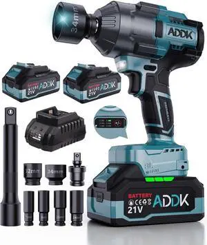 21V Cordless Impact Wrench Kit, 1200Ft-lbs (1600N.m) 1/2" Brushless Impact Gun with 6 Mode Speed, Electric 2600RPM High Torque Power Impact Driver for Car Truck Mower (1600Nm)
