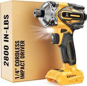 Cordless Impact Driver for DeWalt 20V Max Battery,  2800 In-lbs Brushless 1/4" hex chuck Impact Driver, impact drill with 5-Speed Lightweight Power Impact Drivers, LED Light (no battery)