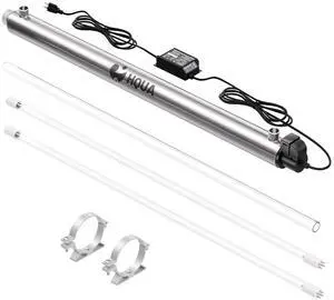 -OWS-12 120V 40W 3/4" MNPT Inlet/Outlet Whole House Ultraviolet Water Purifier Filter, + 1 Extra UV Bulb