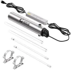 -TWS-121 120V 55W 12GPM 1 MNPT Inlet/Outlet, Whole House Ultraviolet Water Purifier Filter, + 1 Extra UV Bulb, + 1 Extra Quartz Sleeve