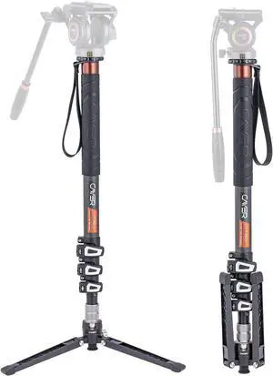 Carbon Fiber Monopod Leg, 68 Inch Camera Telescopic Video Monopod Tube with Feet, Compatible for DSLR Cameras and Camcorders
