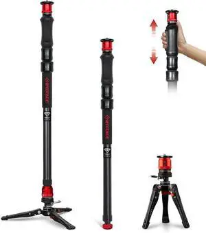Cobra 3 Strike A150S Monopod Camera Stand with Pedal, One-Touch Lifting Quick Release Monopod for Shooting Bird/Animal/Sports Event/Wedding/Live Show, Payload 11lb, 60"/150cm