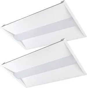 2x4 LED Flat Panel Light,Ceiling Lighting Fixture Led Light Panel,3000K/3500K/4000K/5000K Selectable CCT, 25W/30W/35W/40W/50W-Up to 7500Lumens,(0-10V) Dimmable,100-277V-ETL&DLC Listed,2Pack