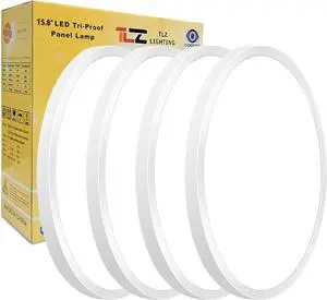 4PK 15.8 Inch LED Flush Mount Ceiling Light, 32W, 3480LM, 3000K/4000K/6000K CCT Selectable, White Ultra-Slim LED Ceiling Light Fixtures, Low Profile Round Flat Panel Light for Bedroom,Kitchen,Hallway